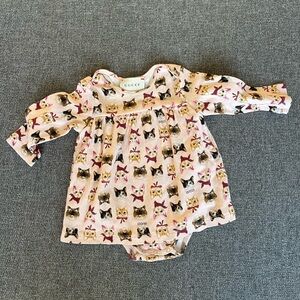 Gucci Cotton Onesie for 3-6 Month Girl with Cats Pattern